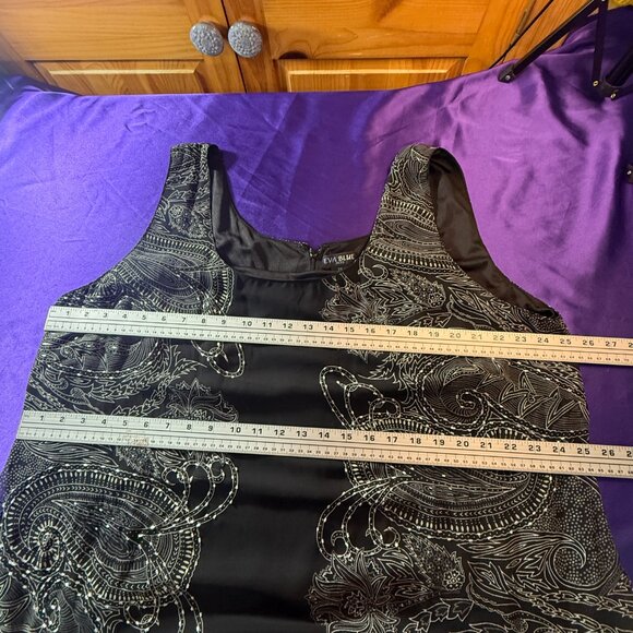 VTG 📌 Eva Blue Sleeveless 1920's Themed Beaded Asymmetrical Cocktail Dress - Picture 11 of 15